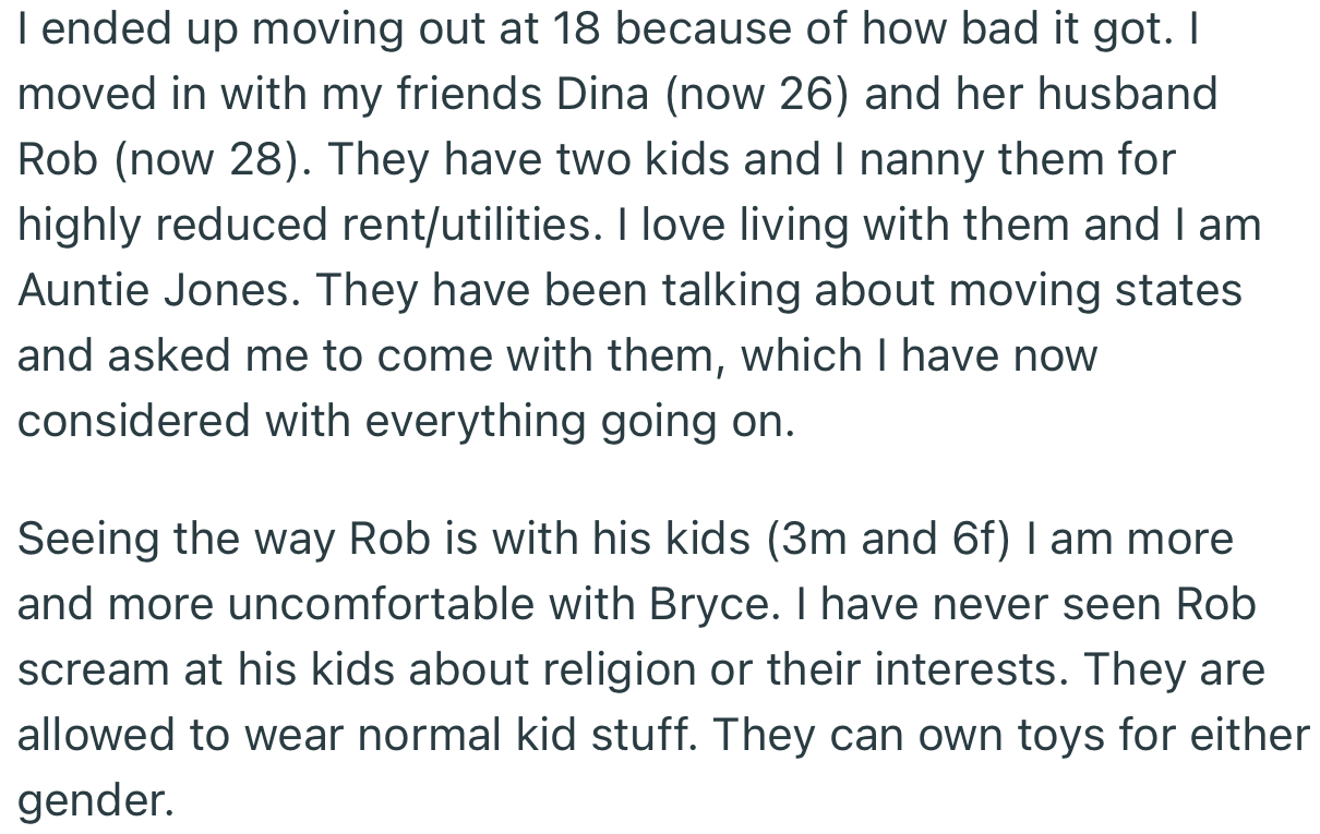 OP Ended Up Moving Out of the House at 18 to Live with Her Friend's Family