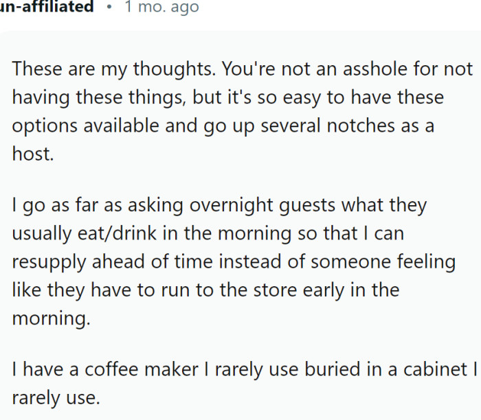 Some people really go out their way when they have guests