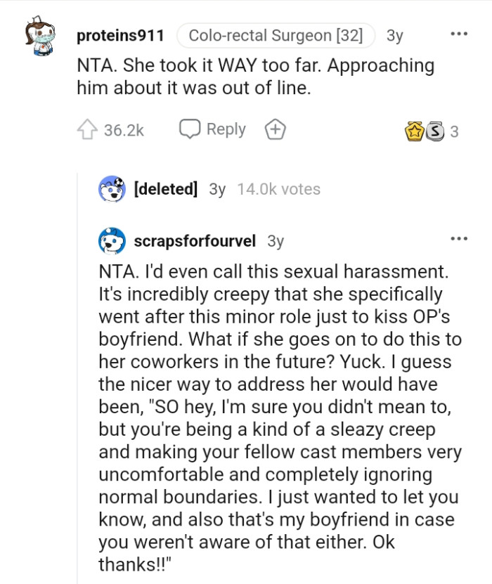 Approaching him about it was out of line