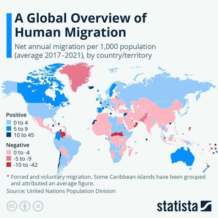 35. This Map Shows The Net Annual Migration Per 1,000 Population (Average 2017-2021), By Country/Territory
