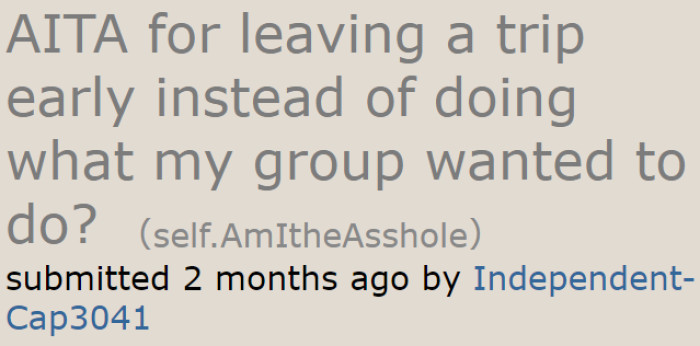 The OP went on a trip with a group of friends.