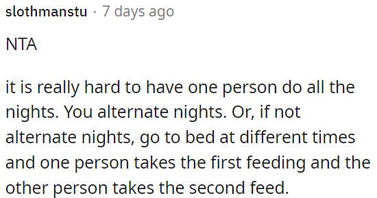 Sharing nighttime duties is essential for parents.