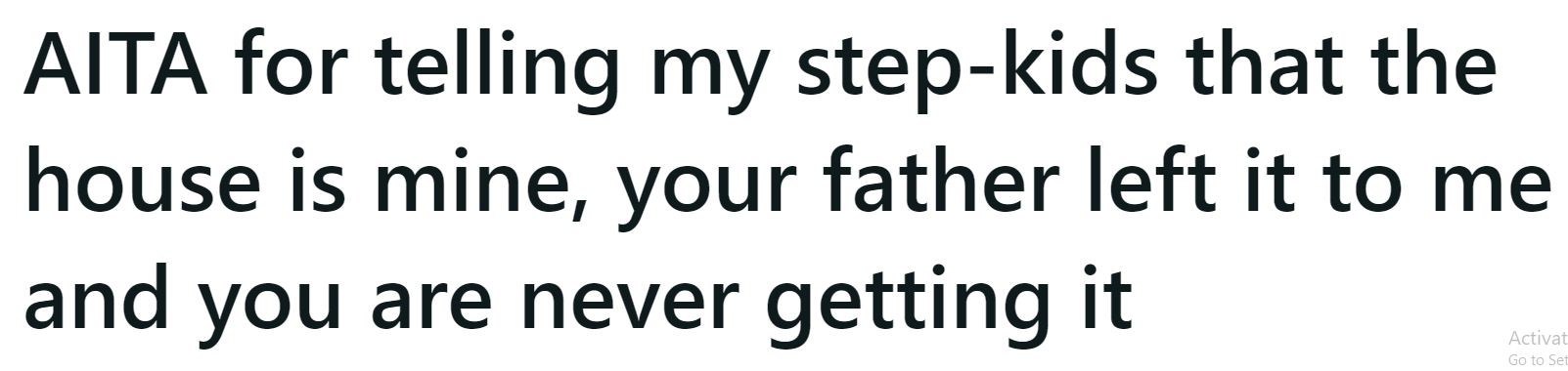 The original question: