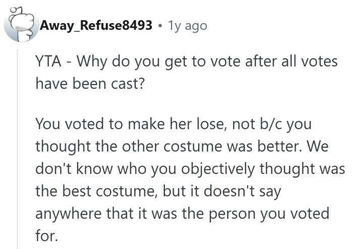 The timing of that “extra” vote made it sound less like judging and more like sabotage.