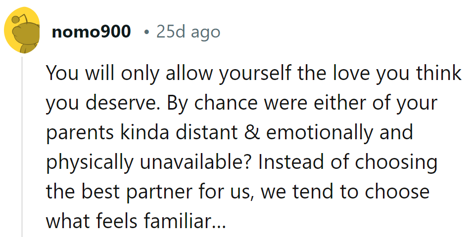 Aim higher for the love truly deserved.