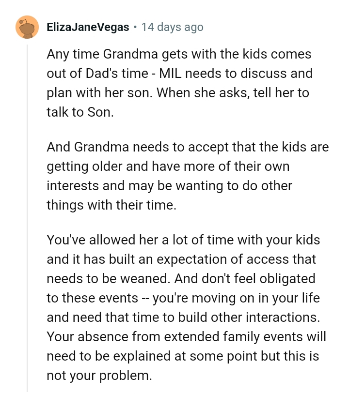 Grandma needs to accept that the kids are getting older