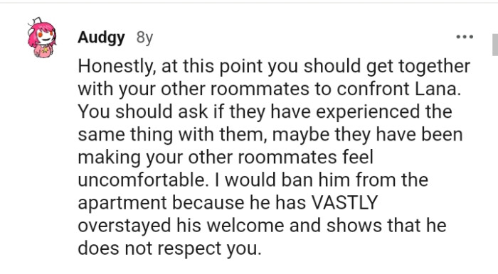 Banning him from the apartment