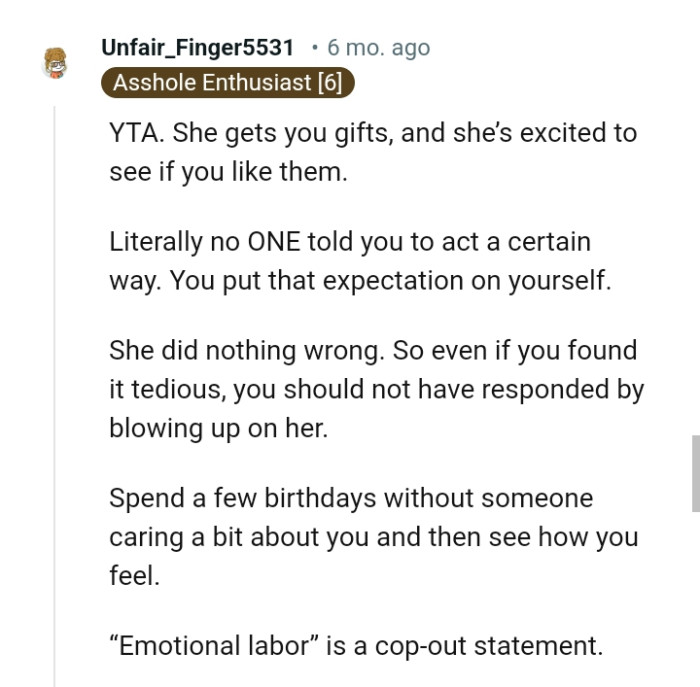 She's excited to see if the OP likes them