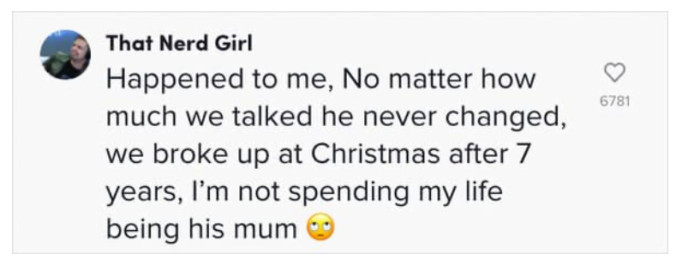 “Happened to me. No matter how much we talked, he never changed.”