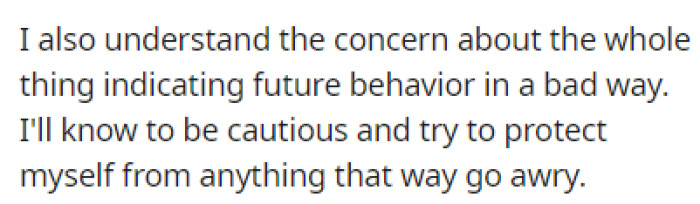 OP should stay cautious moving forward