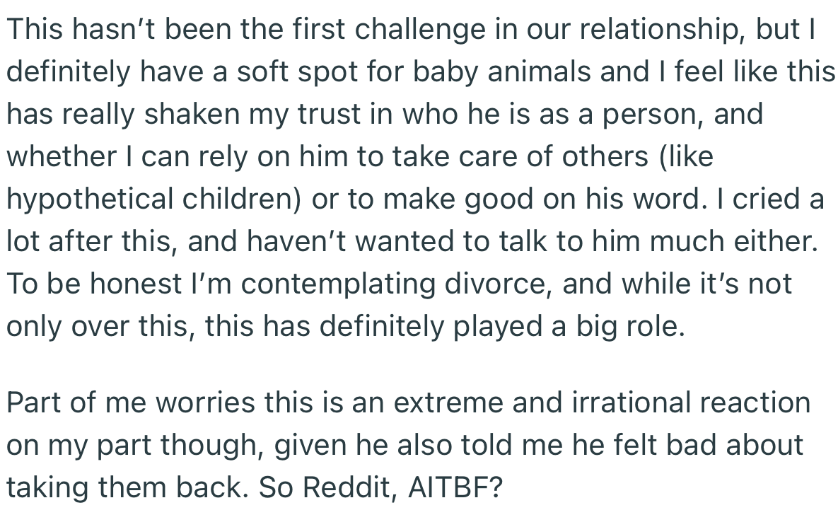 OP Seems to Have Been Overwhelmed by All His Shortcomings, and This One Just Broke the Camel’s Back