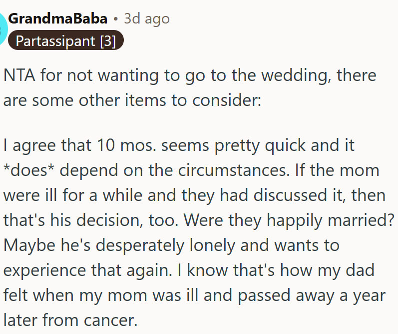 Redditors ask OP to consider things from all aspects...