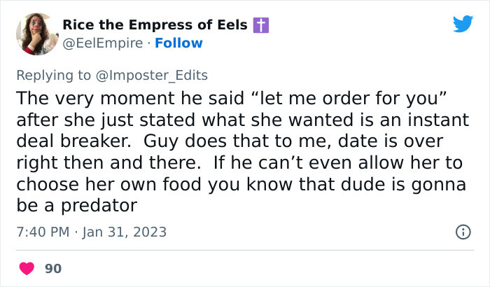 Choosing her own food