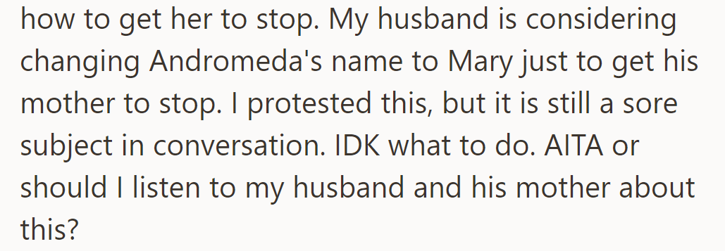 Now OP's husband is considering a name change.