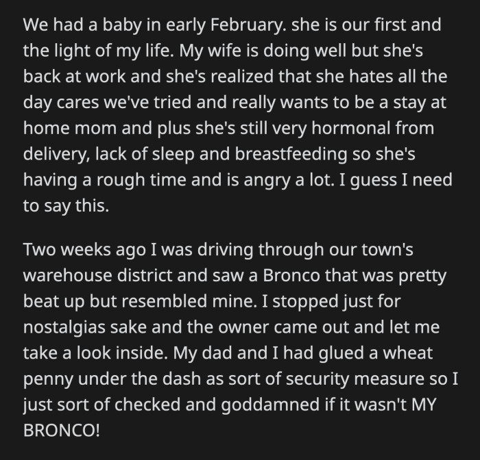 The owner agreed as long as OP paid cash.