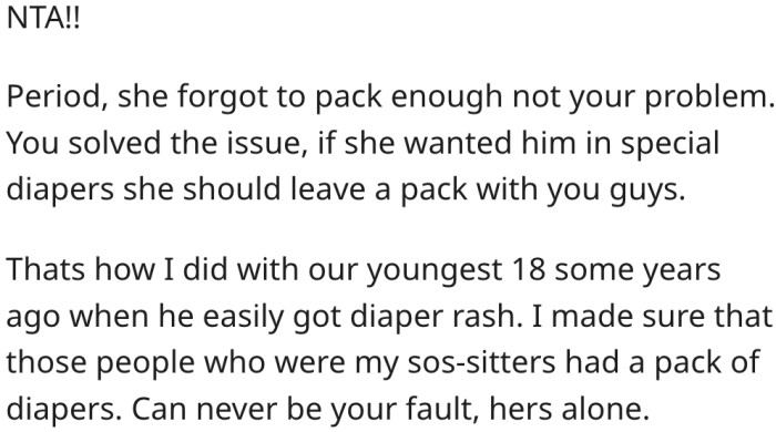 18. His sister-in-law should learn from the experience.