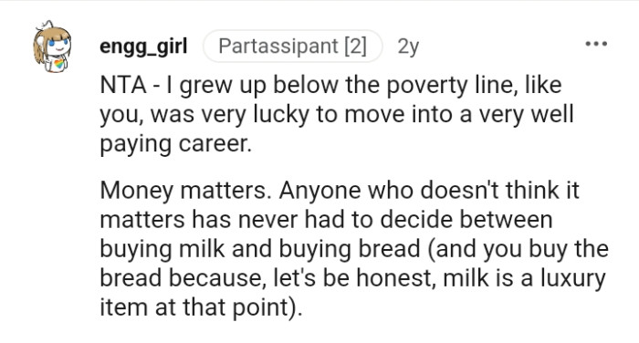 From a Redditor Who Grew Up Below the Poverty Line