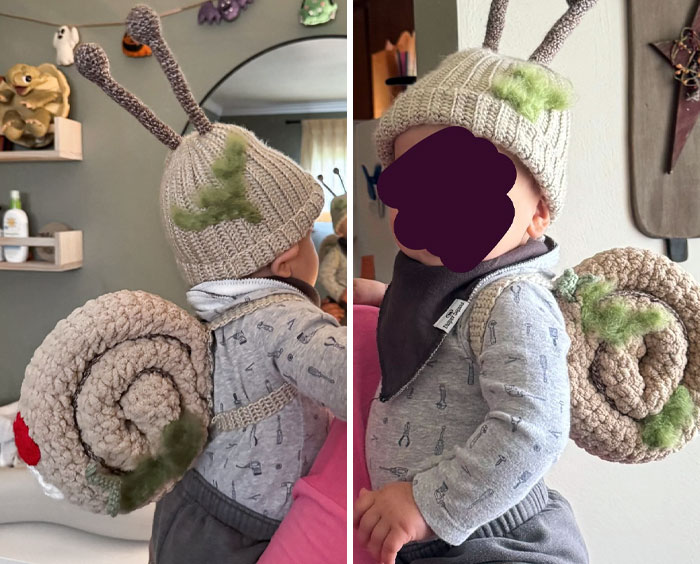 13. Made My Nephew A Snail Costume For His First Halloween
