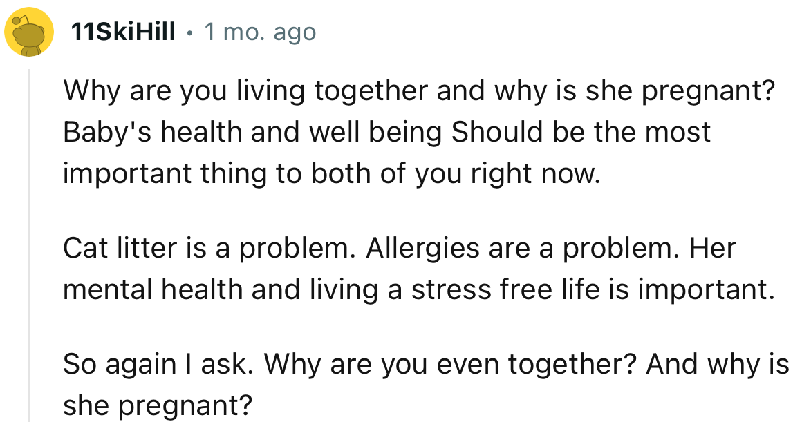 “Why are you living together and why is she pregnant?”