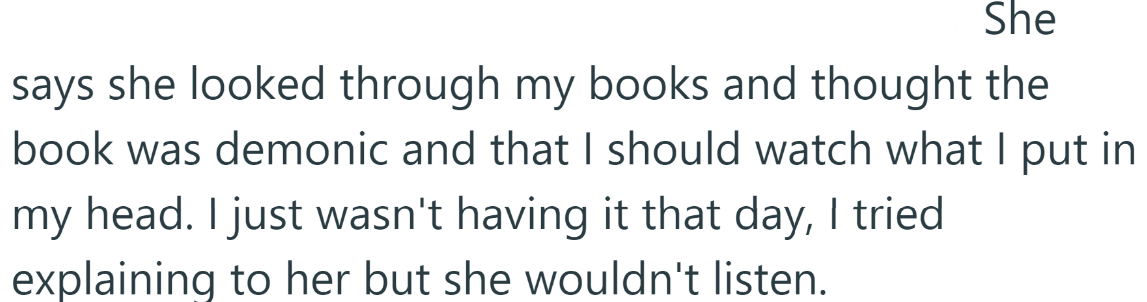 She said the book seemed demonic.