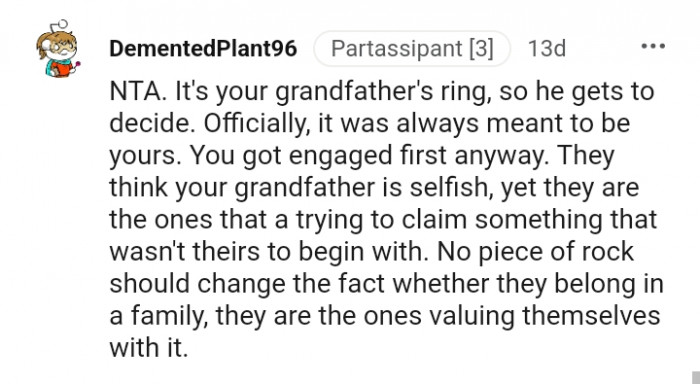 No piece of rock should change that fact