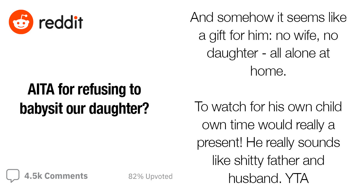 Redditors Raise Their Eyebrows At A Father Who Considers Taking Care Of His Own Daughter As Babysitting