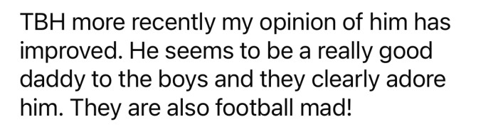 OP started warming up to her friend's partner, especially after he became a dad.