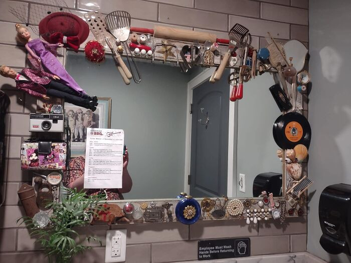 46. They just glue their lost and found items to the mirror and call it good