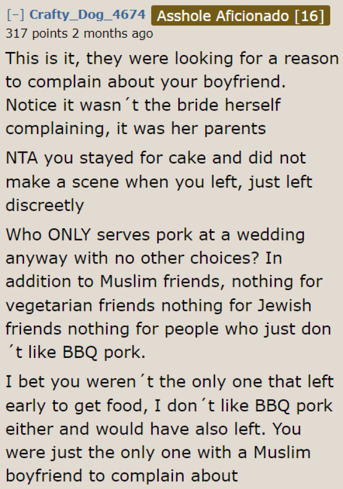 They Were Only Looking for Reasons to Complain About the OP's Boyfriend.