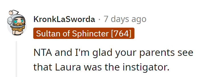 Glad his parents have their 