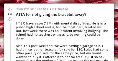 Redditor Stands Up To Bully's Parent And Refuses To Give Her Discount For A Bracelet