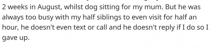 OP had a great relationship with her dad, and they would see each other often. But things changed.