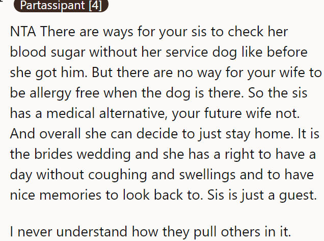A Redditor Said the Sister Is Just a Guest; She Doesn't Have to Come