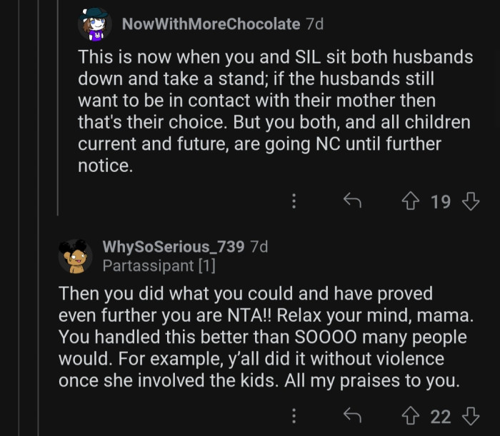 The husband can visit his mom without involving OP.