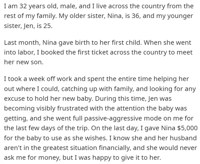 He was just trying to do the best he could to be a good brother