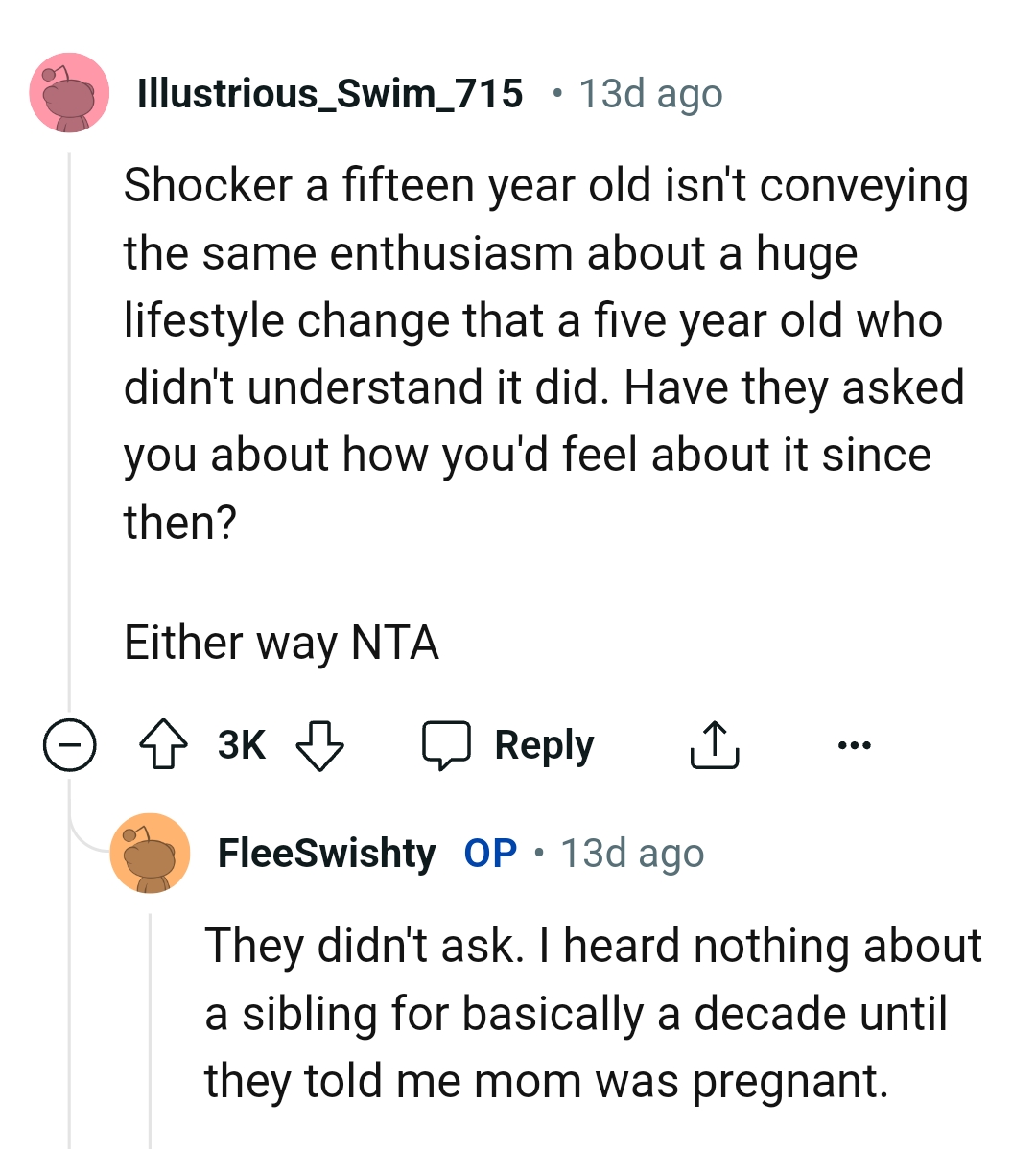 Did they ask how the OP feels about it?