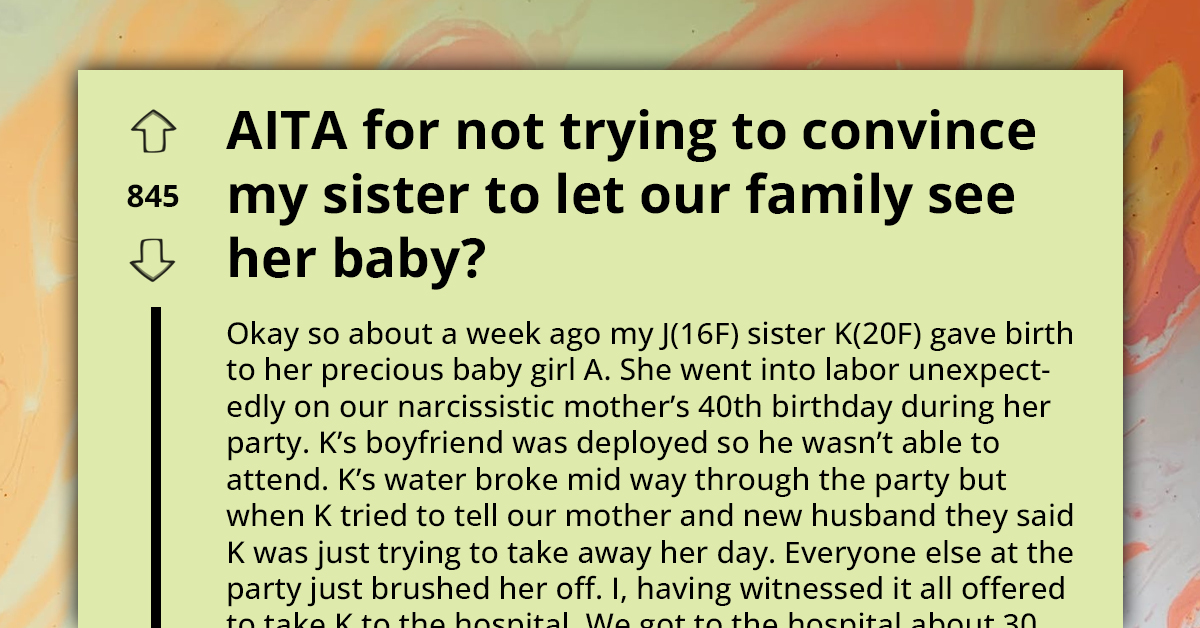 Woman Won't Let Family See Her Baby Because No One Helped Her When Her Water Broke During Narcissistic Mother's Birthday Party