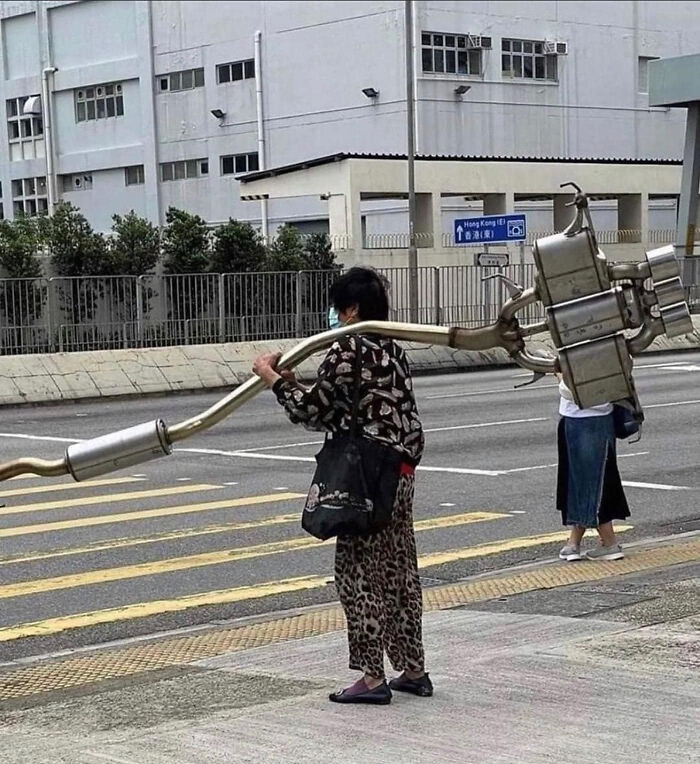 27. Just waiting for the stop sign so I can cross.