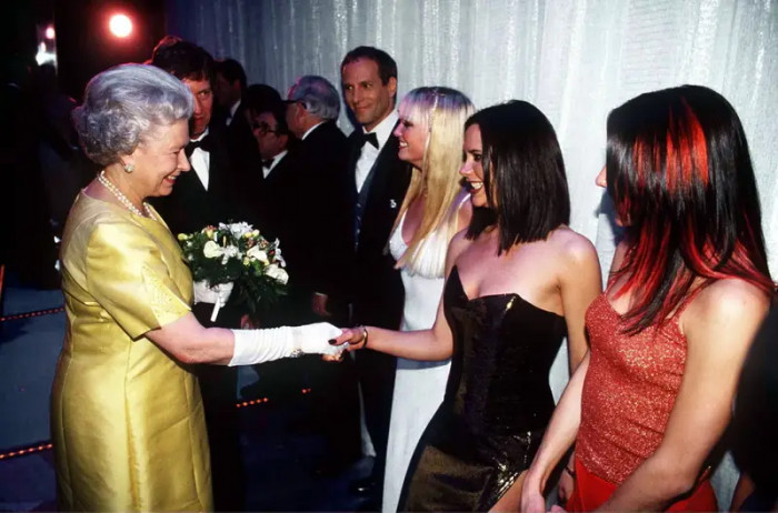 26. Shaking hands with Victoria Beckham after a Spice Girls performance