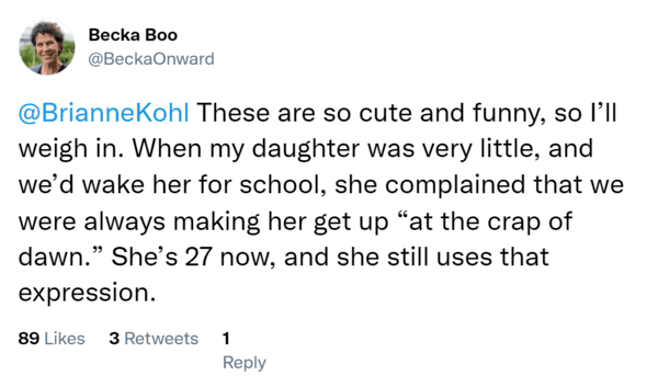 22. Waking up at the crack of dawn