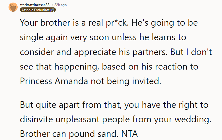 But I Don't See That Happening, Based on His Reaction to Princess Amanda Not Being Invited.