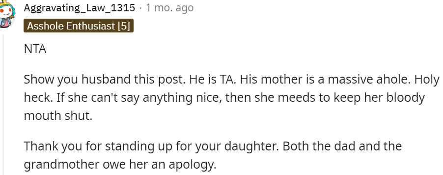 15. Your MIL should just keep her mouth shut