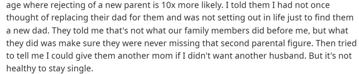 It seems that her family's morals and overall decision-making skills are completely lacking, as the things they said to her are ridiculous.