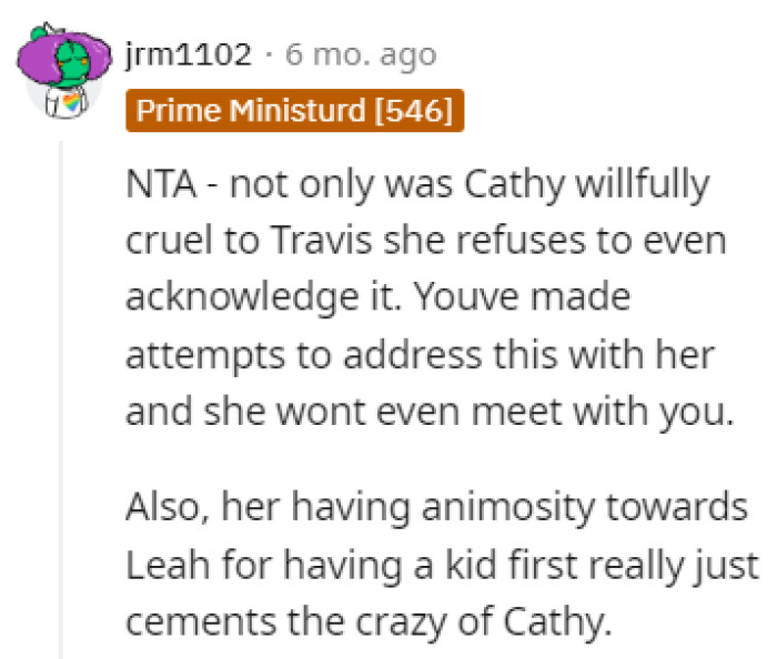 Refusing to Acknowledge Her Behavior