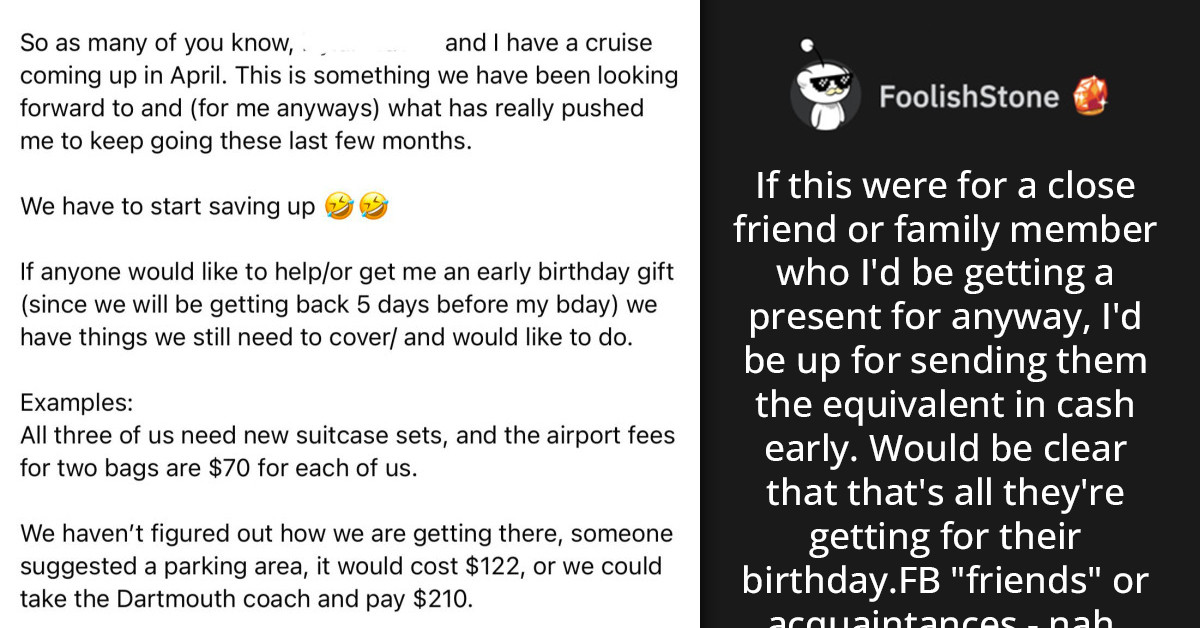 Woman Asks Facebook Friends and Strangers for Financial Support for Her Birthday Cruise Trip