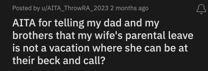 OP's wife is happy with how he handled the situation