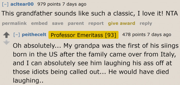 These grandfathers would have been friends.