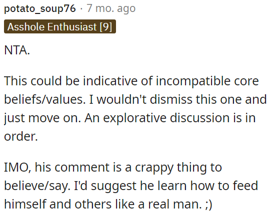 His comment is disrespectful.