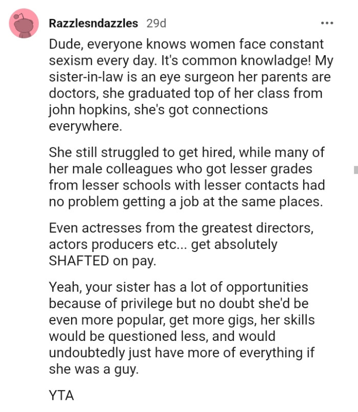 Everyone knows women face constant sexism