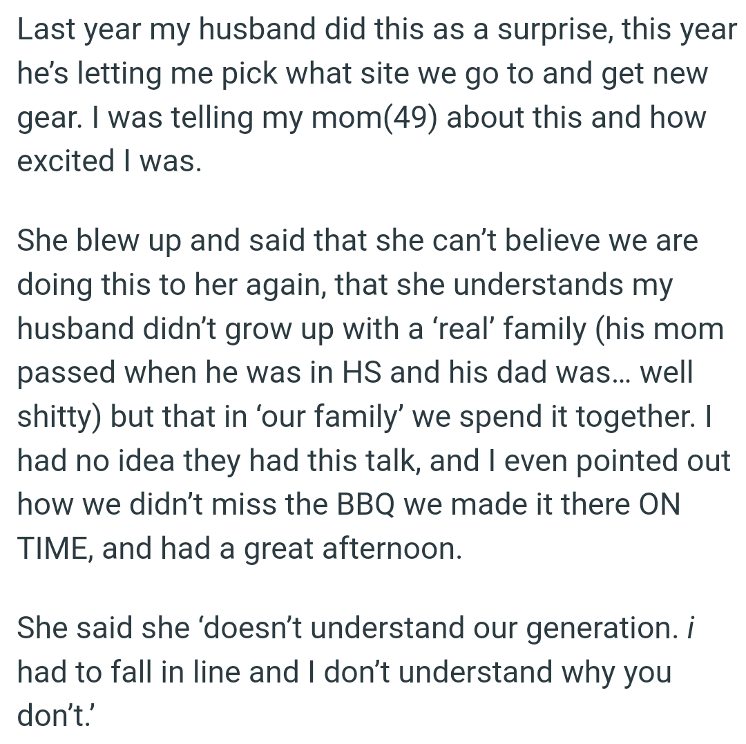 OP's Mom Understands That Her Husband Didn’t Grow Up with a ‘Real’ Family